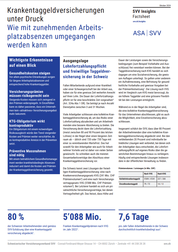 BIld Factsheet Krankentaggeld