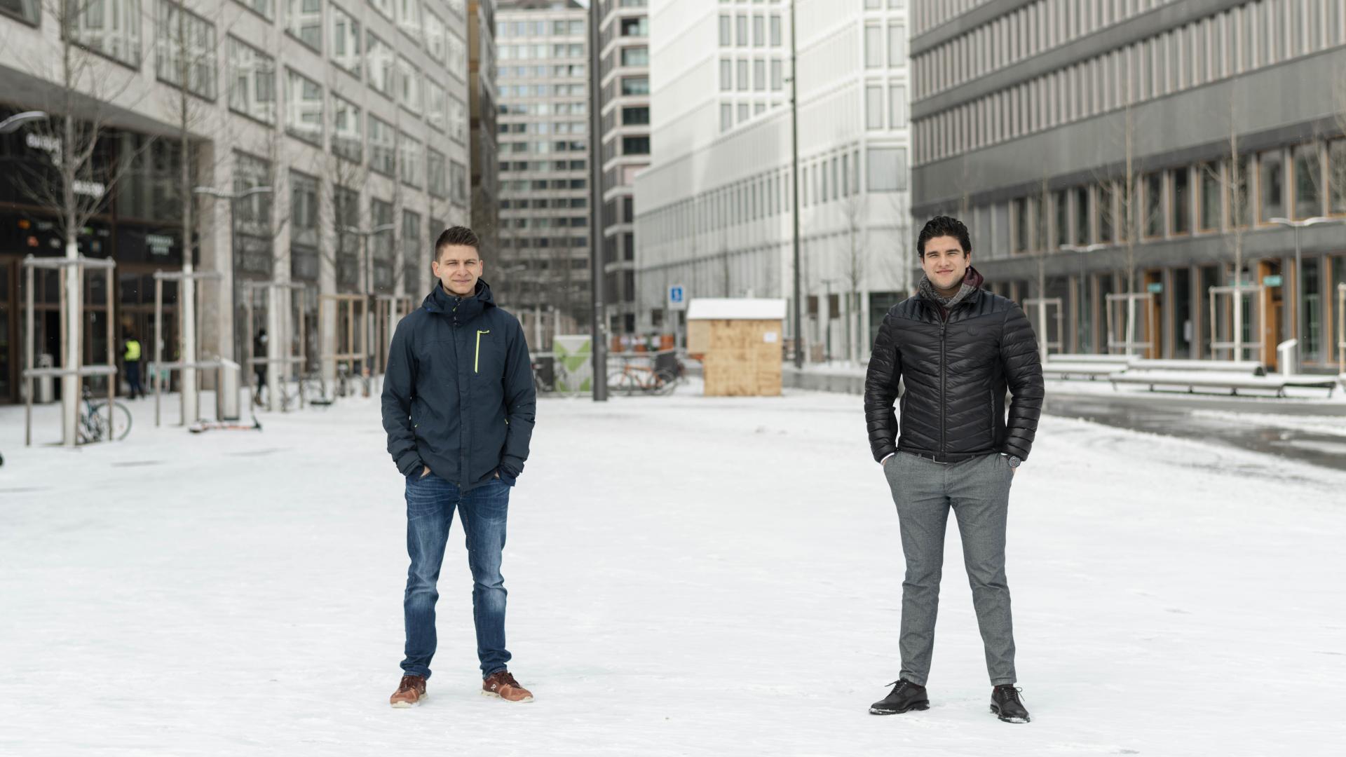 Patrick Eugster und Matthias Müller von den Jungfreisinnigen Schweiz.